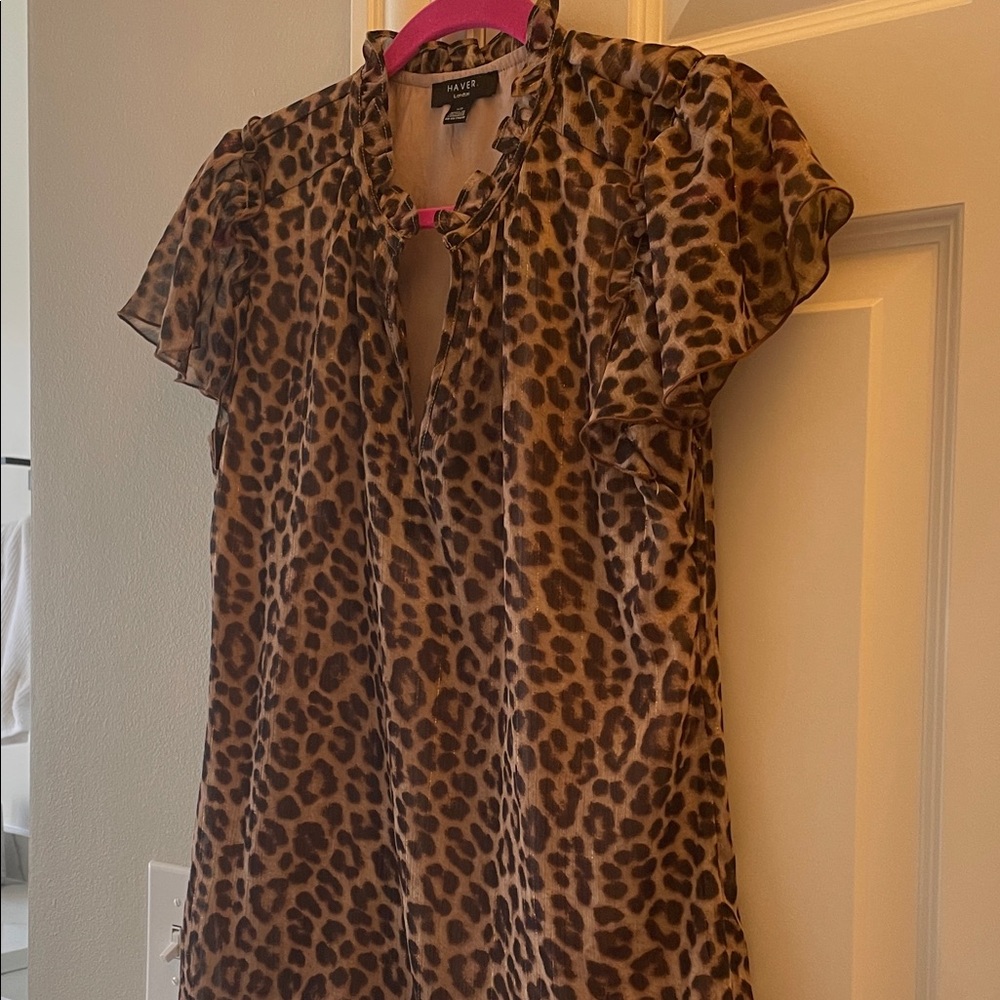 Silk Leopard Print Blouse